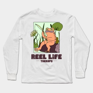 Reel Life Therapy Funny Fishing Fisherman Long Sleeve T-Shirt